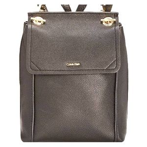 Calvin Klein Black Pebble Leather Abbey Backpack